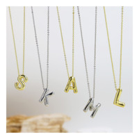 Collier Petite Lettre Bulle Plaqué Or Initiale Dainty Nom Collier Pour Femmes