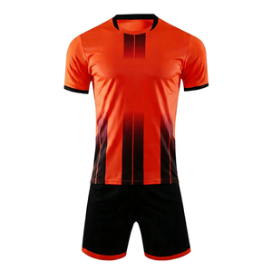 Conjunto de Camiseta de Fútbol Personalizada con Rayas Naranjas y Negras para Hombre Adulto, Poliéster Transpirable, Impresión por Sublimación, Uniformes de Equipo - Product Image 1
