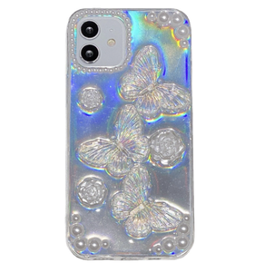 Honatop-funda de teléfono de lujo para IPhone 14 Pro Max, carcasa de epoxi, Sinfonía, perla, mariposa, para chicas y mujeres - Product Image 5