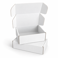 Boîte d'expédition pliable en carton ondulé blanc personnalisée, petite, pour l'e-commerce et la vente en gros