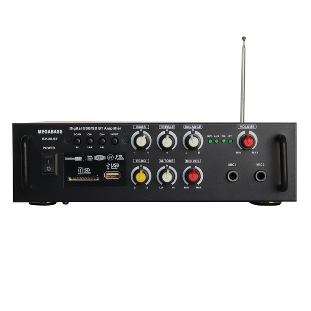 Amplifier Power Audio Class AB Professional Karaoke Stereo Mini Mixer 2 Channel Hi-Fi Home Amplifier 60W 4 Ohm Metal