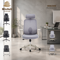 Chaise de bureau pour salle de réunion, chaise de conférence ergonomique en maille de haute qualité avec accoudoirs réglables et base pivotante