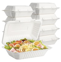 9 "x 6" Compartiment unique Sortez les conteneurs alimentaires Bagasse Jetable Clamshell to Go Conteneurs