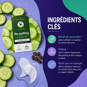 Masque Hydrogel Professionnel pour les Yeux à l'Extrait de Concombre, Réduit les Poches, Apaise et Raffermit la Peau, Idéal pour les Nuits Blanches - Product Image 5
