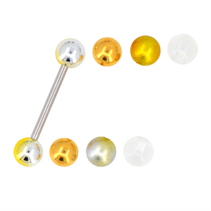 <span class=keywords><strong>Piercing</strong></span> <span class=keywords><strong>de</strong></span> Lengua <span class=keywords><strong>de</strong></span> Alta Calidad con Diseño <span class=keywords><strong>de</strong></span> <span class=keywords><strong>Ojo</strong></span> <span class=keywords><strong>de</strong></span> <span class=keywords><strong>Serpiente</strong></span>, Sin Anillo, Chapado en Platino y Oro, con Barra y Estrella - Product Image 2