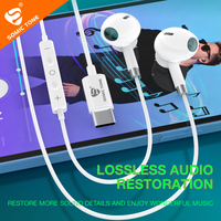 Écouteurs filaires Type-C, écouteurs intra-auriculaires avec micro et contrôle du volume, stéréo HiFi, réduction du bruit pour Android/iPhone 15
