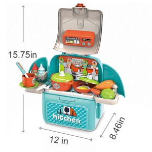 <b>Roll</b> Play Pretend Cooking Toys Kitchen Children Girls Diy Educational Fashion Sink Collection <b>Backpack</b> Kitchen Toys - Product Image 6