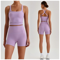 Vêtements de yoga, pantalon et short de fitness à taille haute, respirants, extensibles dans quatre directions, réversibles, ensemble 2 pièces