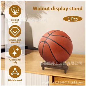 Shinb Wooden Ball Display <b>Stand</b> Solid Wood Desktop Rack For Soccer Basketball Volleyball Tennis Ball Storage - Product Image 5