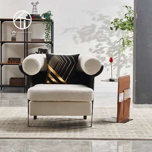 Fauteuils de salon et de chambre à coucher en tissu design italien moderne, canapé simple, <span class=keywords><strong>fauteuil</strong></span> <span class=keywords><strong>bas</strong></span> pour hôtel et appartement - Product Image 2