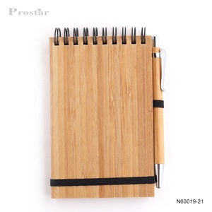 A6 حجم ميمي ايكو الخيزران غطاء دوامة دفتر مع حامل قلم - Product Image 2