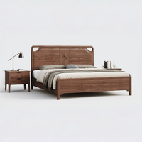 Modernes Neues Doppelbett im Chinesischen Stil mit Massivholz/Gepolstertem Kopfteil; Apartment-Schlafzimmermöbel