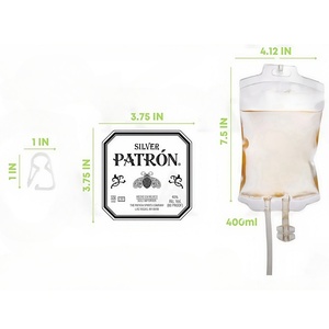 Patrón I.V. de Plástico de 400 ml Set de Cócteles de Tequila en Bolsa para Terapia de Goteo, Bebida Intravenosa Colorida con Vasos de Tequila - Product Image 2