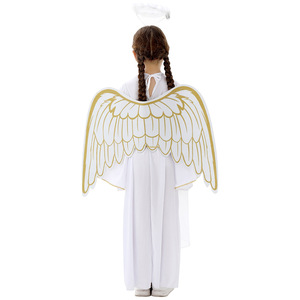 Disfraz de Ángel para Niños con Alas y <span class=keywords><strong>Halo</strong></span> - Túnica Blanca Unisex para Halloween, Navidad, Representaciones Escolares y Cosplay - Product Image 5