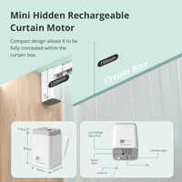 Kit de Motor Inteligente para Cortinas Zemismart Matter Thread con Batería Recargable, Compatible con Apple Home, Alexa y Google HA