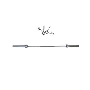 Juego de pesas de seguridad portátil 1,2 m-2,2 m levantamiento de pesas gimnasio Barra de rizo recto hierro fundido y aleación de cromo acero duradero antideslizante - Product Image 4