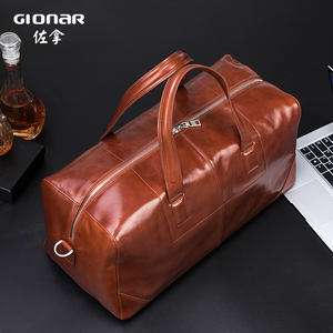 Borsa da viaggio in pelle da uomo impermeabile all'aperto di moda borsa marrone di grande capacità - Product Image 5