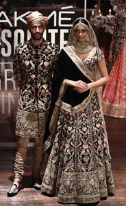 Latest-Beautiful Designer of <b>Top</b> with Lehenga Dress with Stylish-matching-Sherwani-pant with Heavy-Embroidery work=2020 - Product Image 2