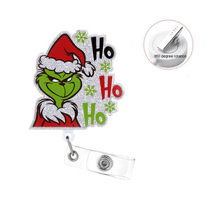 Nouveau porte-clés de Noël à ouverture facile, avec boucle, blanc, rotatif, à clip crocodile, télescopique, porte-badge, porte-chaussette, cœur, anglais - Product Image 5