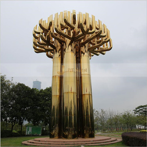 Escultura Moderna Personalizada de Acero Inoxidable Tipo Árbol para Espacios Urbanos, Escultura de Árbol Metálico - Product Image 6