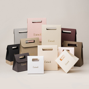<span class=keywords><strong>Sacchetti</strong></span> di <span class=keywords><strong>Carta</strong></span> con Manico Colorato e Logo Personalizzato Estsol per Confezioni Regalo di Gioielli Premium - Product Image 5