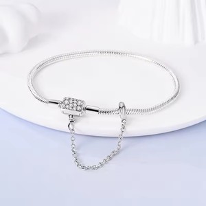 Pulsera de Plata de Ley 925 Original con Circonitas, Diseño de Espina de Serpiente, Certificación GDTC, Joyería de Moda para Mujer - Product Image 3