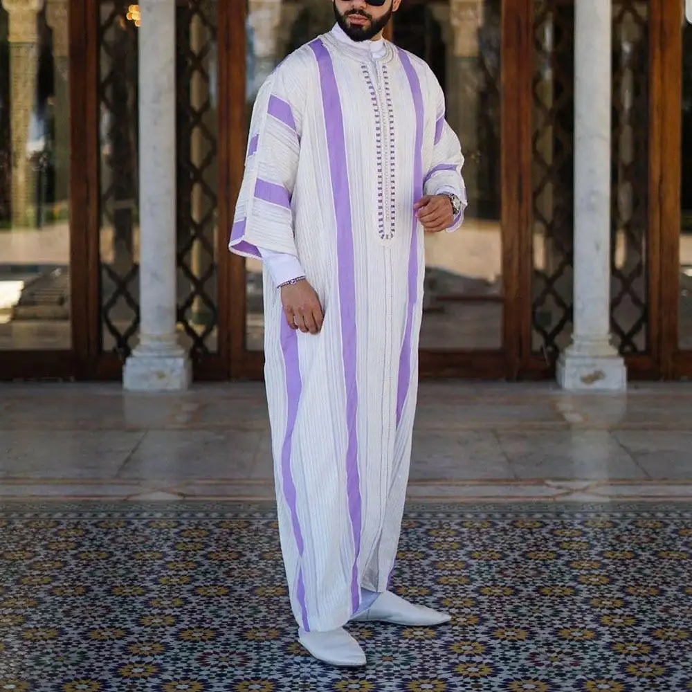 Áo Thobe Hồi Giáo Có Túi Khóa Kéo Quần Áo Hồi Giáo Cho Nam Váy Daffah Thiết Kế Ả Rập Màu Trơn Áo Choàng Ả Rập