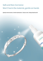 Bijouterie naturelle de marque privée Nettoyant pour bijoux en vernis Solution de nettoyage liquide Spray Kit de nettoyage ultrasonique pour bijoux en argent et or