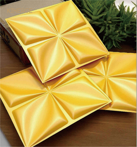Paneles de Pared Modulares <span class=keywords><strong>3D</strong></span> de PVC Dorado Moderno, Fáciles de Instalar, para Decoración de Baños y Escaleras de Clubes de Lujo - Product Image 3