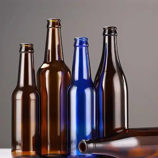 Bespoke Clear Blue Glass 275ml 500ml Distillery Beer Bottle Multi-shape bouteille en verre bolsas para botellas de vino