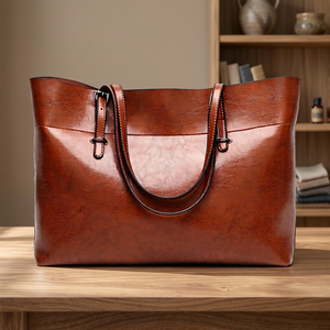 Achetez en ligne des sacs unisexes de luxe, sacs à main en cuir faits à la main, style occidental tendance, imprimés animaliers, fermeture éclair, compartiment pour ordinateur portable - Product Image 1