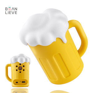 Loa không dây hình cốc bia màu vàng độc đáo, <span class=keywords><strong>mini</strong></span>, hoạt hình, trang trí bàn làm việc, dùng ngoài trời, tiệc tùng, BT 5.2 - Product Image 6