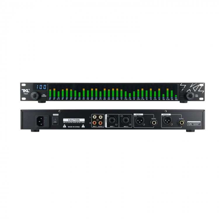 TKL T531 EQ di Riduzione Del Rumore Digitale Equalizzatore Audio w/Display Dello Spettro 31 Bande Per KTV di Prestazione Della Fase