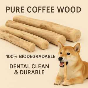 JZ naturale caffè legno cane bastone da masticare completamente degradabile osso dentale eco-friendly Pet giocattolo per gatti fornitura diretta della fabbrica - Product Image 4