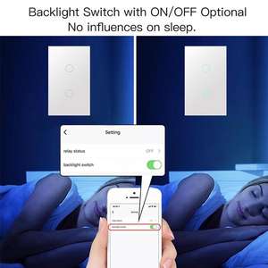 Tuya WiFi Smart Switch Berührungs sensor 1/2/3/4-Gang-Wandtastenschalter Alexa Google Home Kompatibel US Kein neutrales System Max 10A - Product Image 4