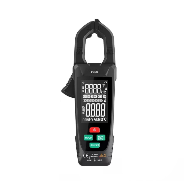 FY382 Smart True RMS 10000 Counts Duel Display AC Clamp Meter with NCV and Torch Light Function 9999kohm 9999uF