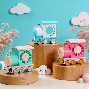 LingPan <b>Mini</b> <b>Desk</b> Fan Train Shape USB Rechargeable Quiet Strong Wind For Kids Students Gift - Product Image 4