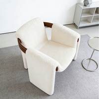 Fauteuil individuel vintage de style nordique moderne du milieu du siècle, contemporain, en bois, avec accoudoirs, pour salon, chambre et villa