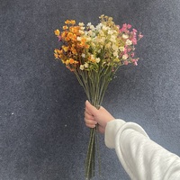 Bunga Mawar Buatan Tangkai Tunggal, Bunga Baby's Breath Plastik yang Cantik untuk Buket Pernikahan, Vas Rumah, dan Dekorasi Meja