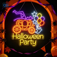 Panneau néon LED Happy Halloween personnalisable en acrylique, néon mural pour la décoration de bar, café, magasin de détail, vitrine