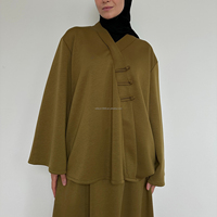 Ensemble Modeste Élégant Classique en Coton Tricoté à Manches Longues de Couleur Unie pour Femme, Fabrication Chinoise Willson, Vente en Gros