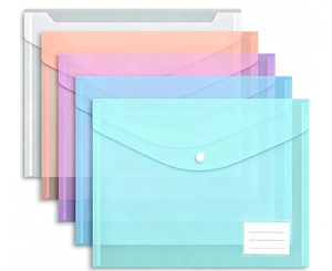 Eco-friendly A4 PP Clear Envelope <b>File</b> Folder Waterproof Plastic Snap Document <b>Storage</b> Bag - Product Image 1