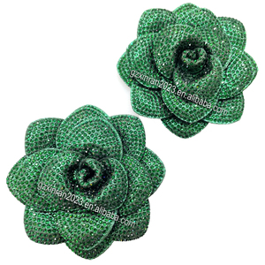 Ph804 thời trang đầy màu sắc 3D rhinestone hoa cho quần áo 8cm tinh thể kim cương hoa appliques - Product Image 4