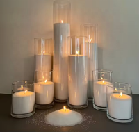 Bougie en verre borosilicate transparent avec bouchon en liège gaufré, fournitures de décoration de mariage européennes, ornement d'aromathérapie