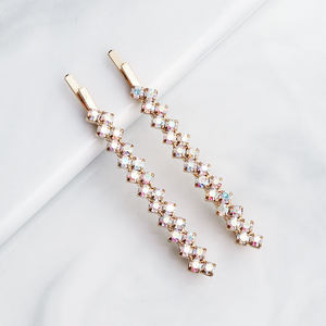 क्रिस्टल फूल शादी बाल क्लिप बाल गहने बाल पिन महिलाओं 2Pcs/पैक के लिए - Product Image 2