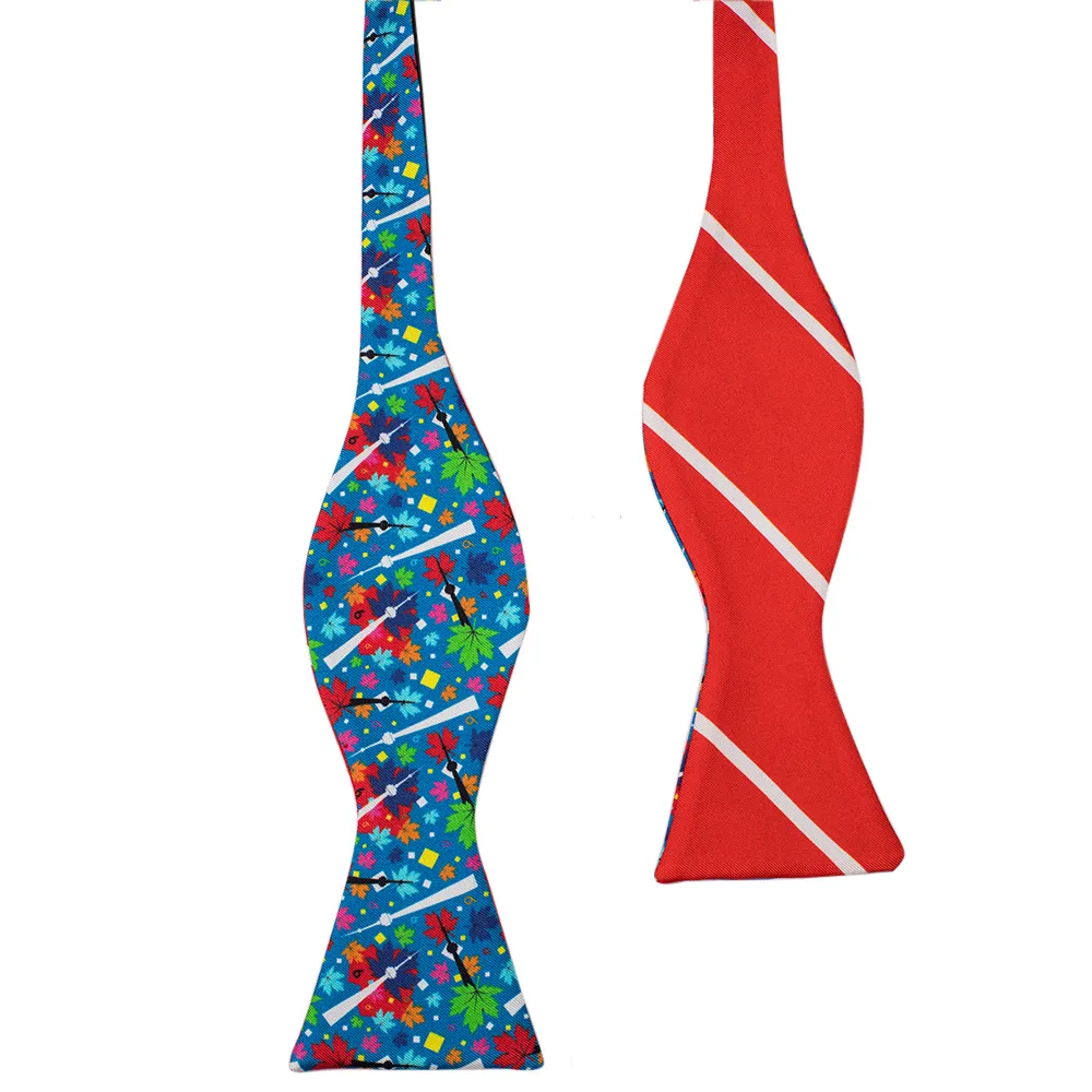Мужской двухсторонний Шелковый саржевый галстук-бабочка с цифровой печатью по заводской цене