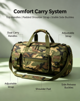 Sac à dos de voyage tactique en nylon camouflage jungle personnalisé, durable, imperméable, multi-compartiments, pour le camping et la randonnée en plein air