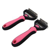 Brosse de bain pour chien Brosse d'épilation pour chat Double face Peigne de démêlage Coupe-noeud de fourrure pour animaux de compagnie Outils de perte de toilettage pour chiens