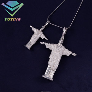 Pendentif Jésus en moissanite VVS plaqué or, argent sterling 925, passe le testeur de diamants, certificat GRA, hip hop, unisexe, cadeau, en stock - Product Image 4
