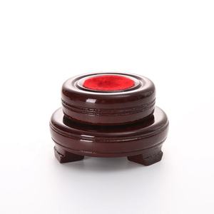 Wholesale Decoration Red Round Rotating Display Wooden <b>Stand</b> Wood Base for <b>Crystal</b> Balls Big Sphere for Decoration - Product Image 3